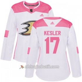Dame Ishockey Anaheim Ducks Tröja Ryan Kesler 17 Adidas 2017-2018 Vit Rosa Fashion Authentic